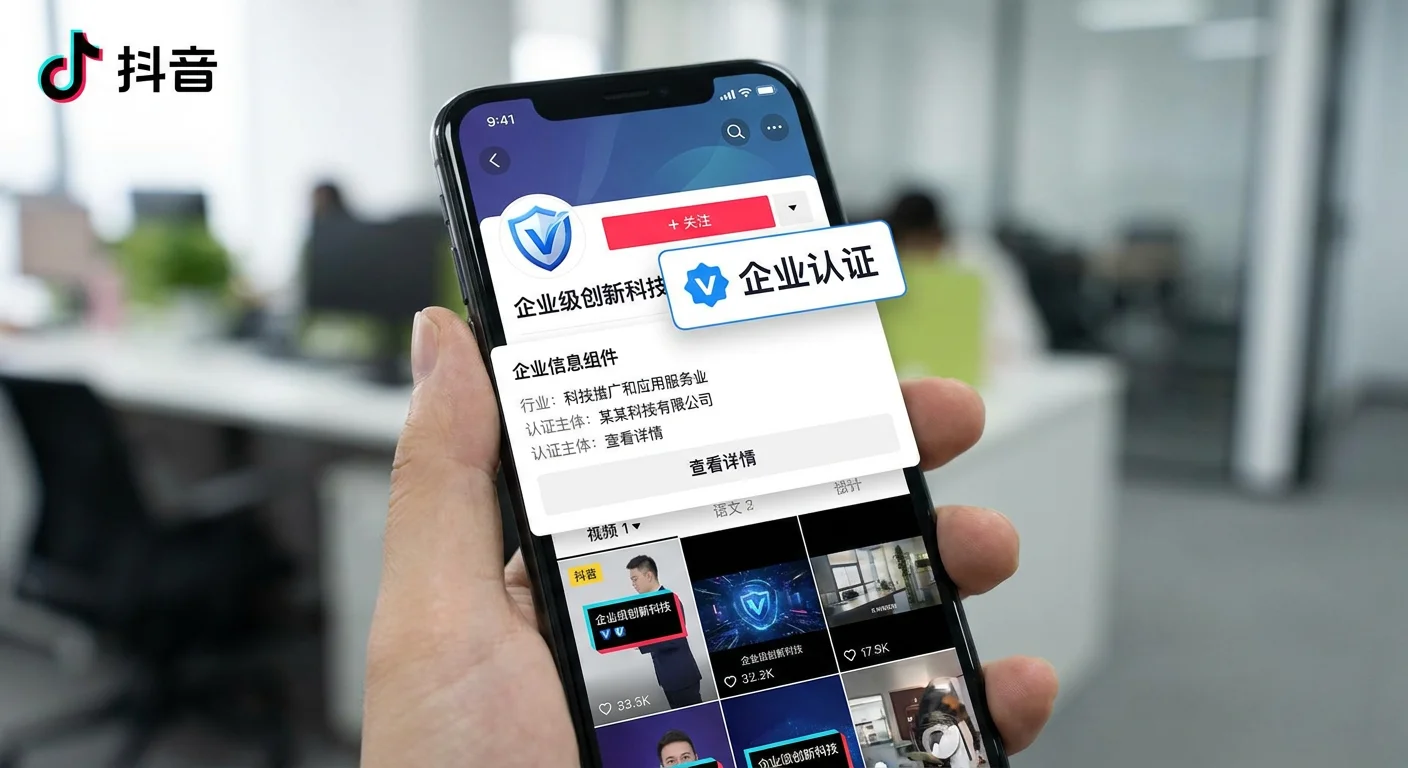 抖音蓝V认证账号主页展示效果