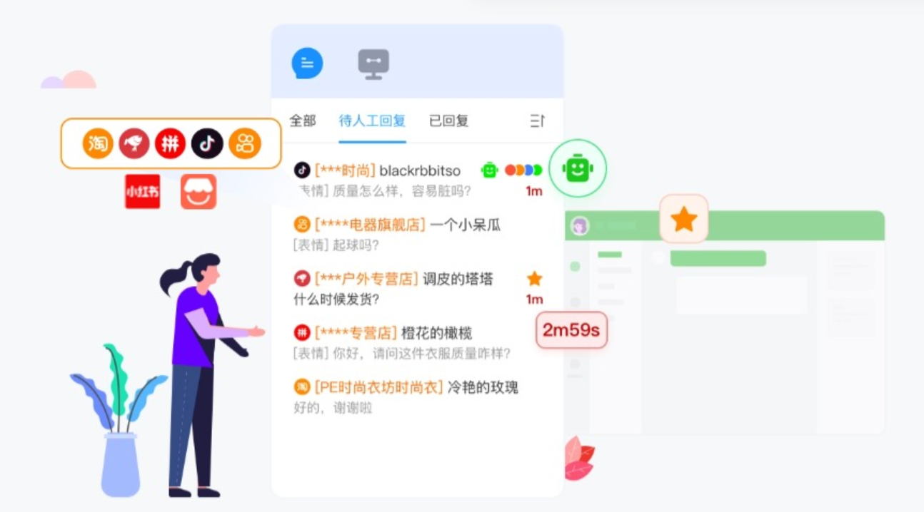 聚合接待是什么？如何让1个客服同时管理7大电商平台？1个客服管理7大平台！晓多科技聚合接待系统：告别跳转，效率飙升90%，日均千单轻松应对！